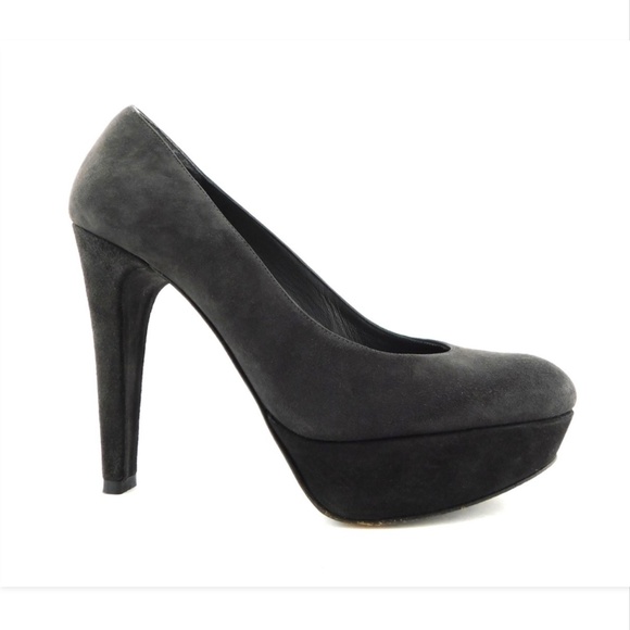 STUART WEITZMAN Gray Suede Platform Heel Pumps 6 - Picture 1 of 8